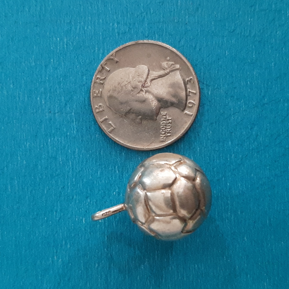 Sterling Silver Soccer Ball pendant for a necklace. - Picture 7 of 8